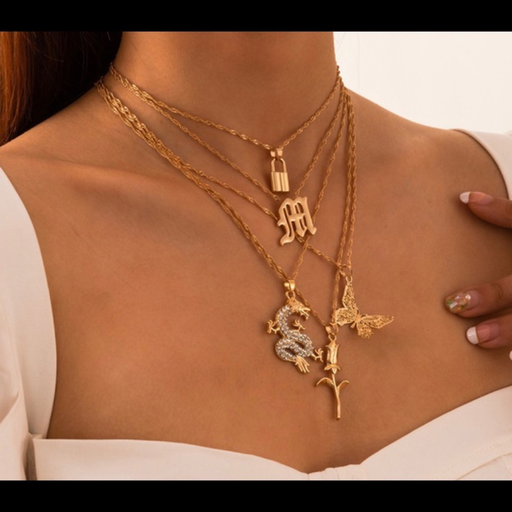 Gold Necklace Pack of 5